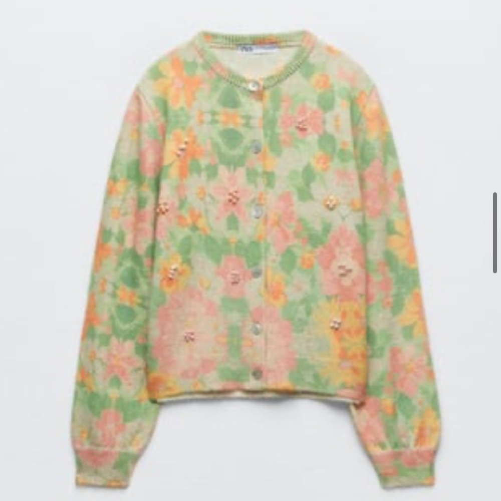 Zara Floral Cadigan - Size Small